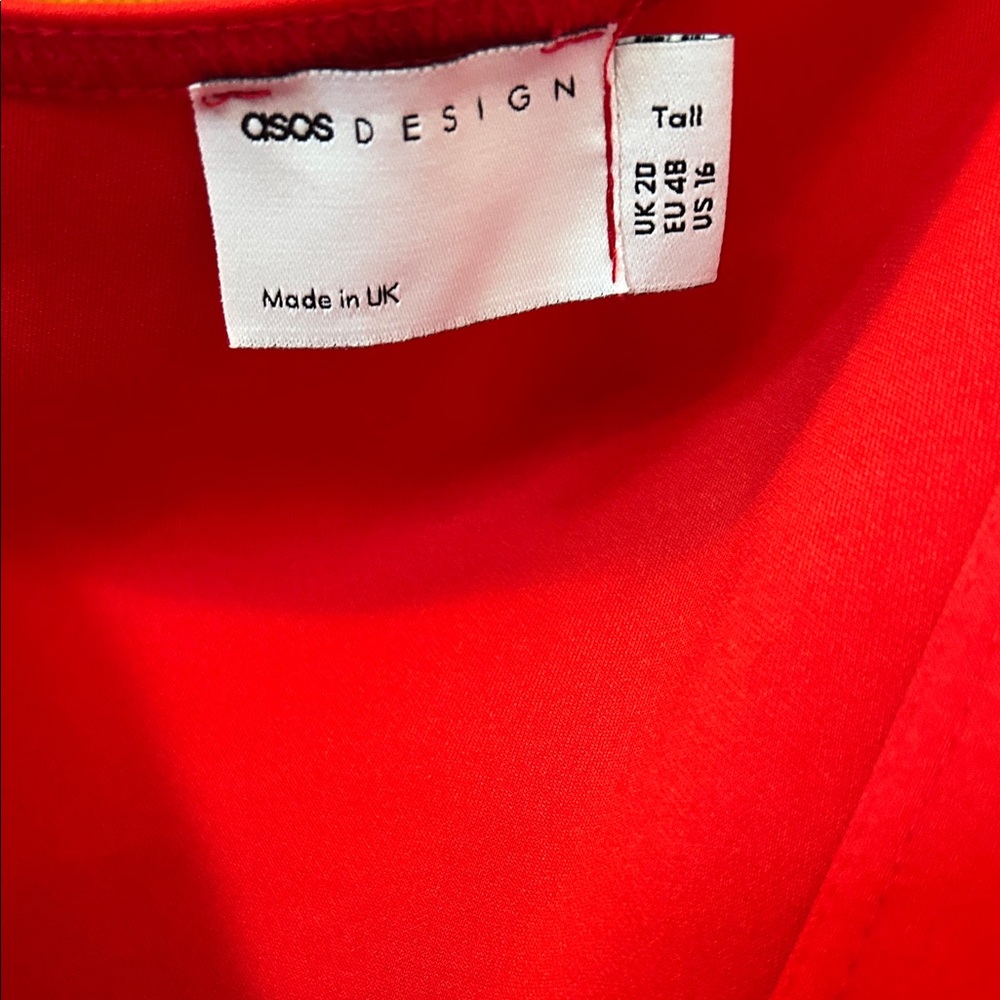 C S O S Vibrant Red Draped Dress